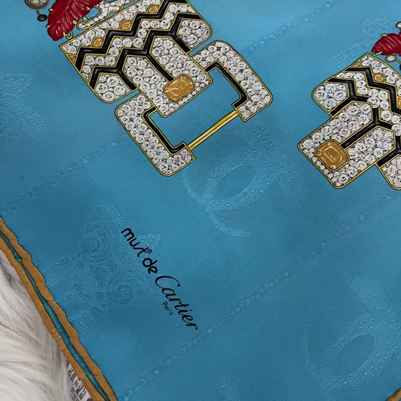 Auth Cartier Silk Scarf. - Picture 2 of 16